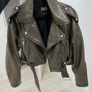 Charcoal Zara leather jacket